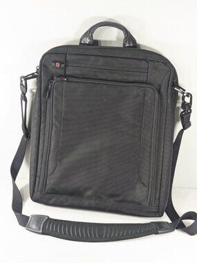 Black Victorinox Swiss Army 2-Way Slim Line Vertical Nylon Briefcase Laptop bag